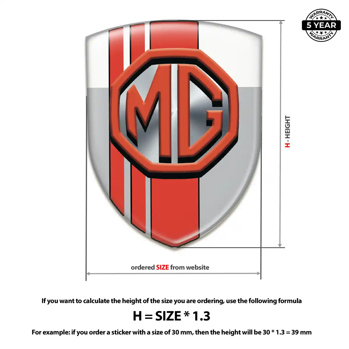 MG Domed Logo Sticker Premium Dome