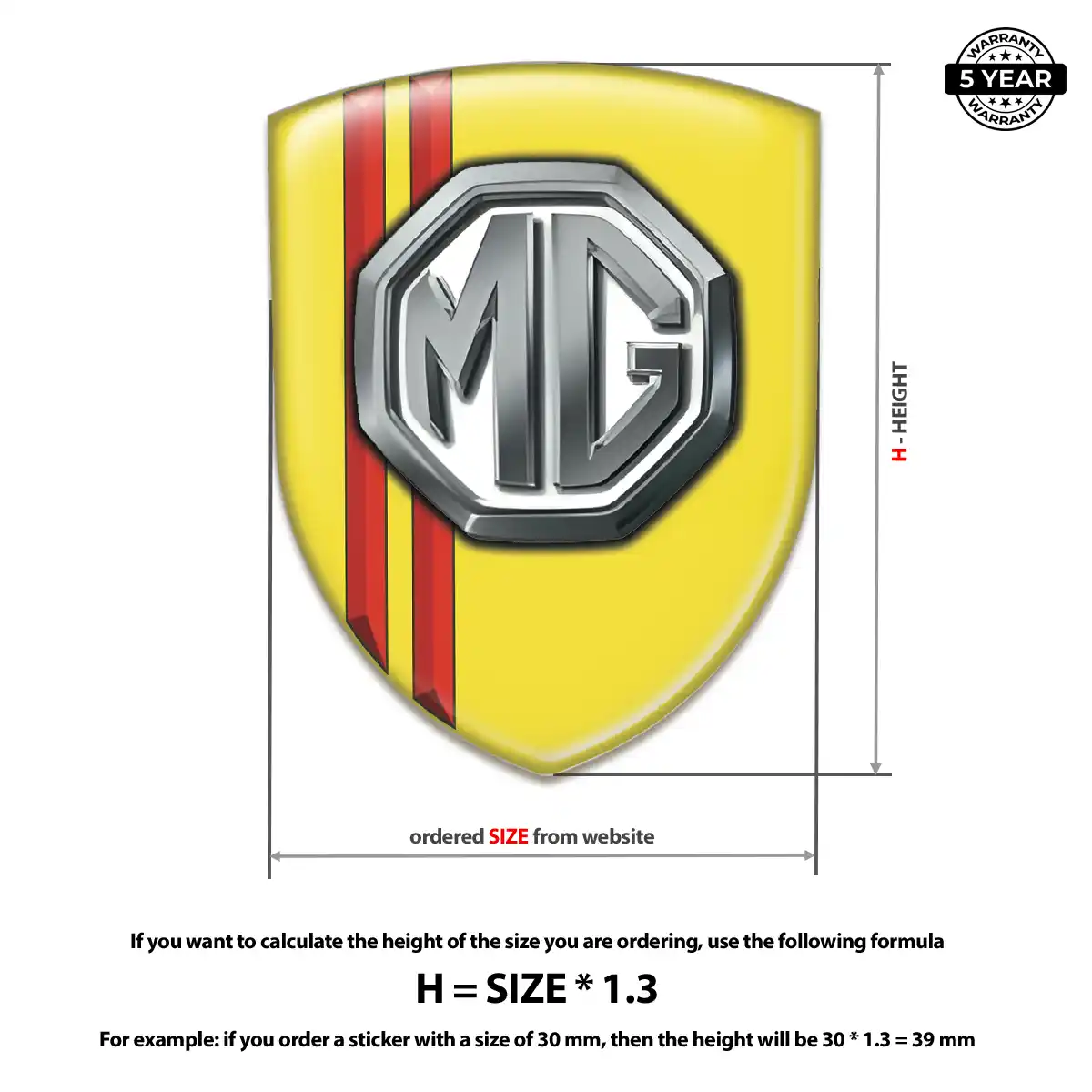MG Domed Logo Sticker Prestige Line