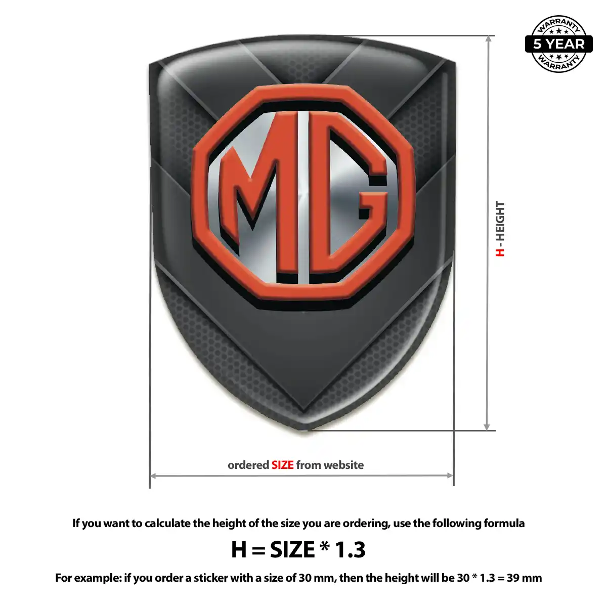 MG Domed Logo Sticker Refined Design