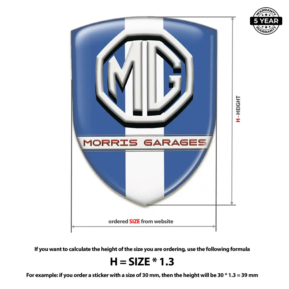 MG Domed Logo Sticker Resin Elite