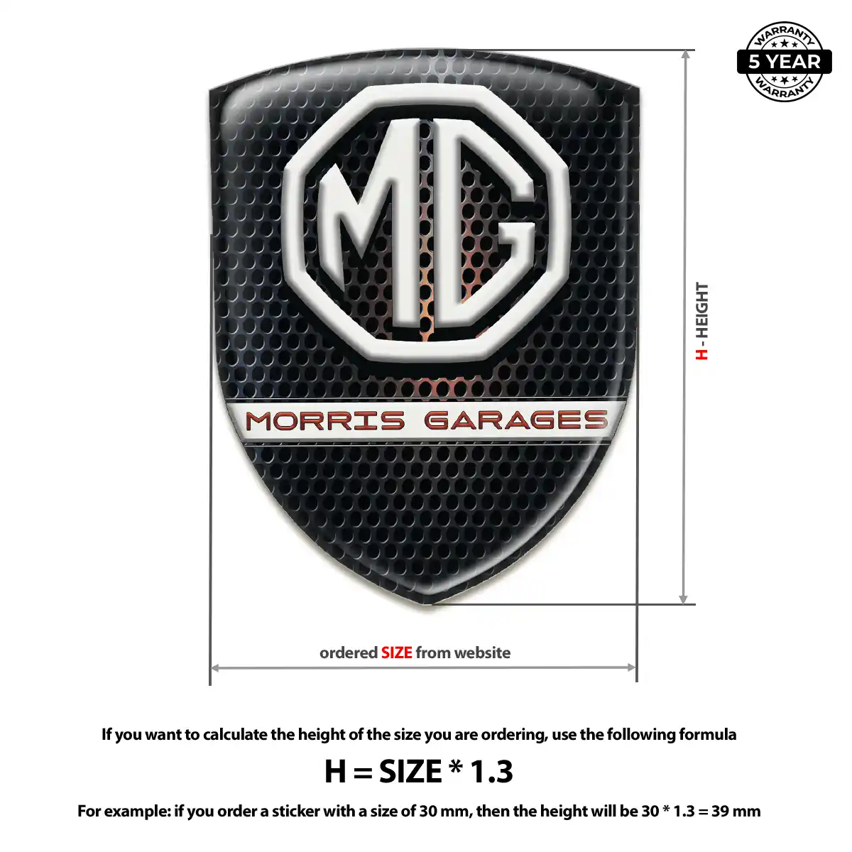 MG Domed Logo Sticker Signature Grade