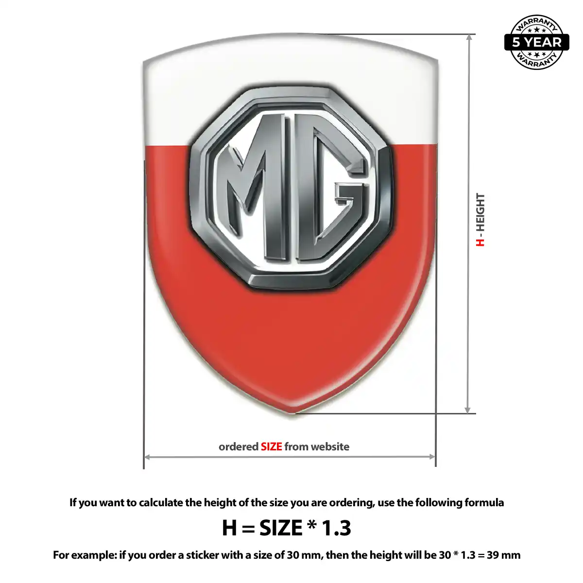 MG Domed Logo Sticker Sleek Style