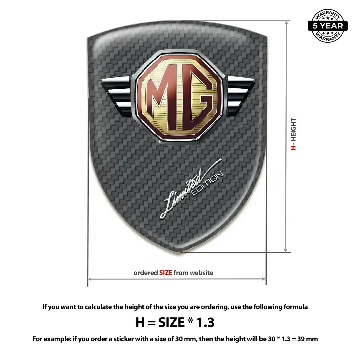MG Domed Logo Sticker Superior Craft