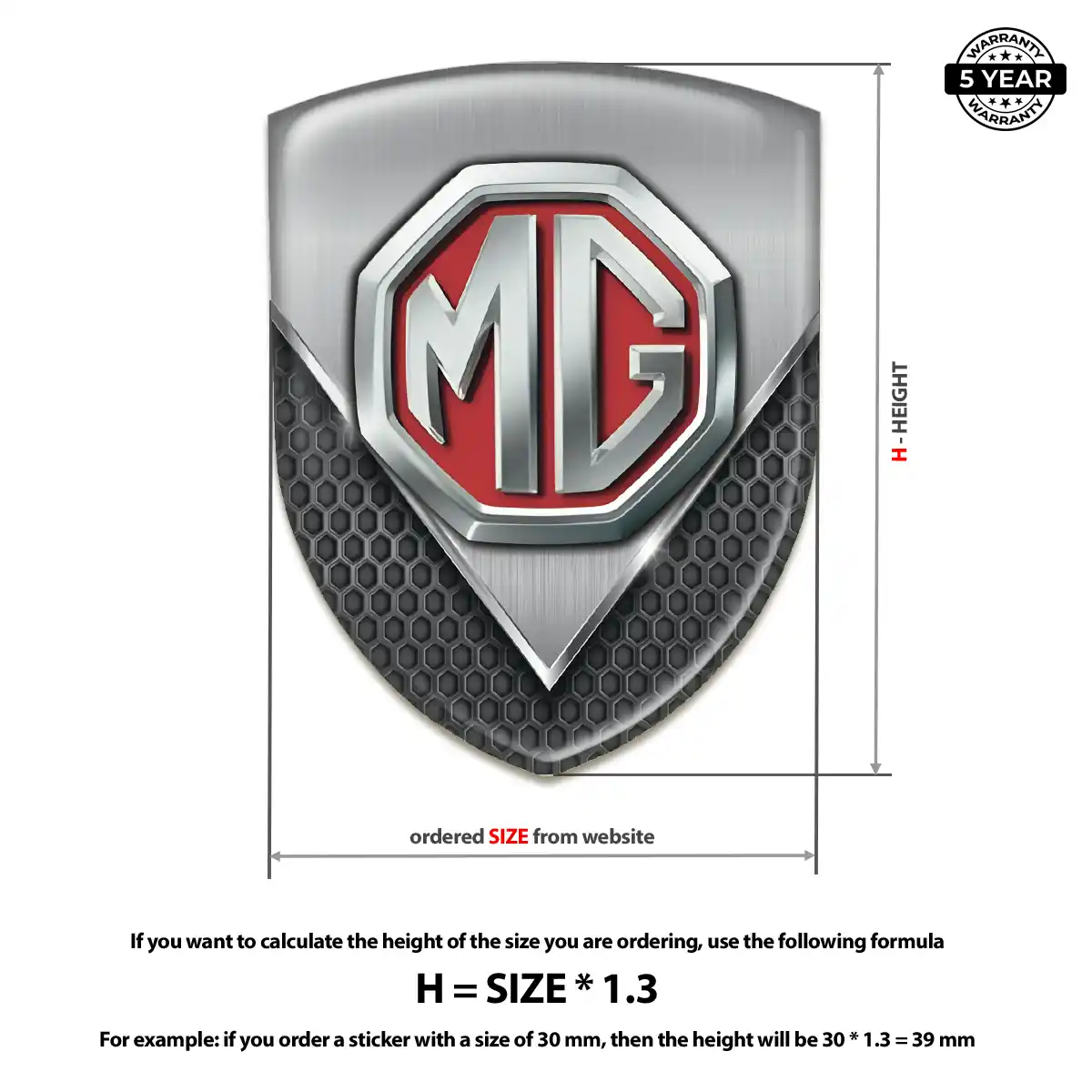 MG Emblem Badge Elite Finish