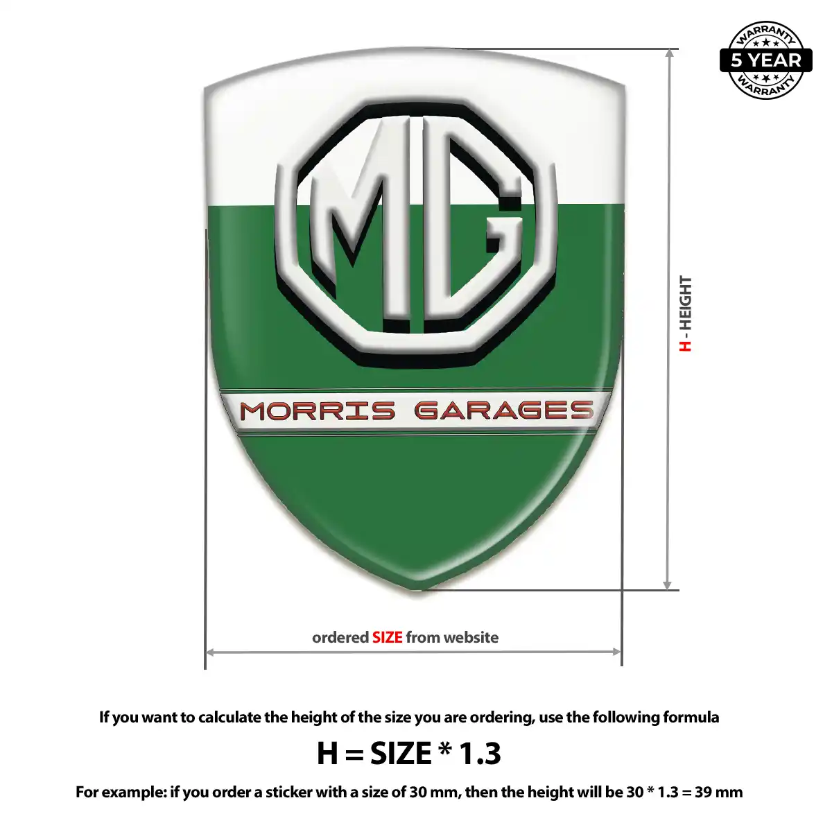 MG Emblem Badge Logo Cabin Style