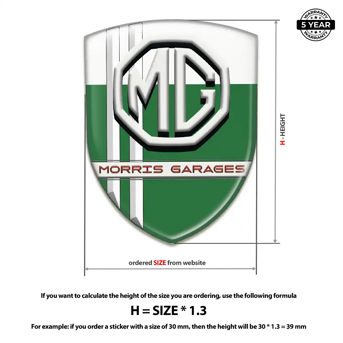 MG Emblem Badge Logo Elite Finish