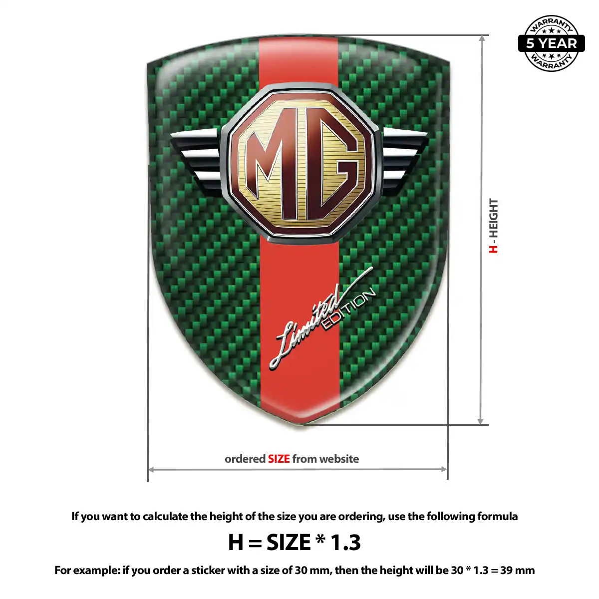 MG Emblem Badge Logo Exterior Luxe