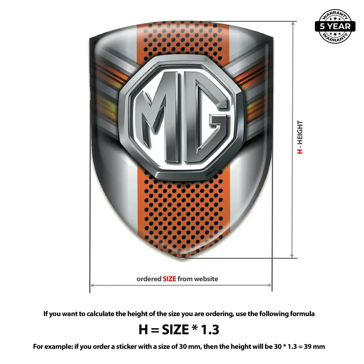 MG Emblem Badge Logo Interior Luxe