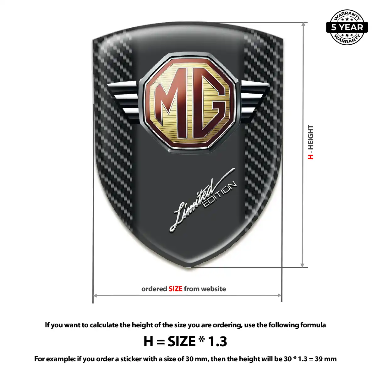 MG Emblem Badge Logo Noble Edition