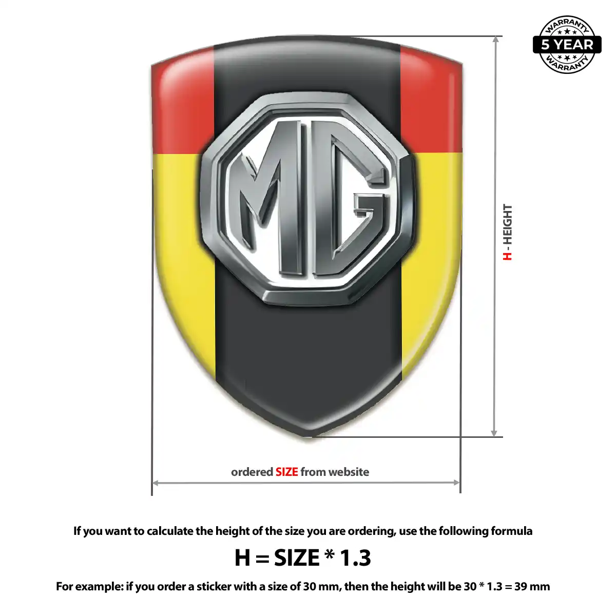MG Emblem Badge Logo Outer Style