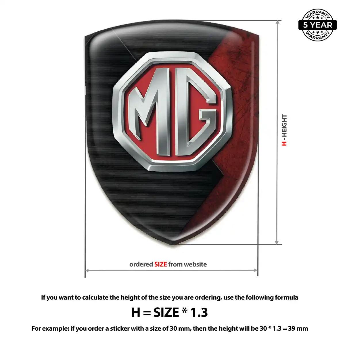 MG Emblem Badge Logo Signature Grade