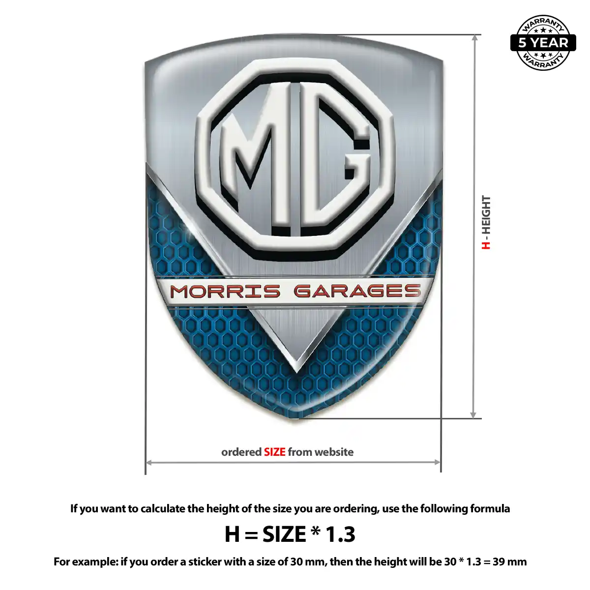 MG Emblem Badge Premium Dome