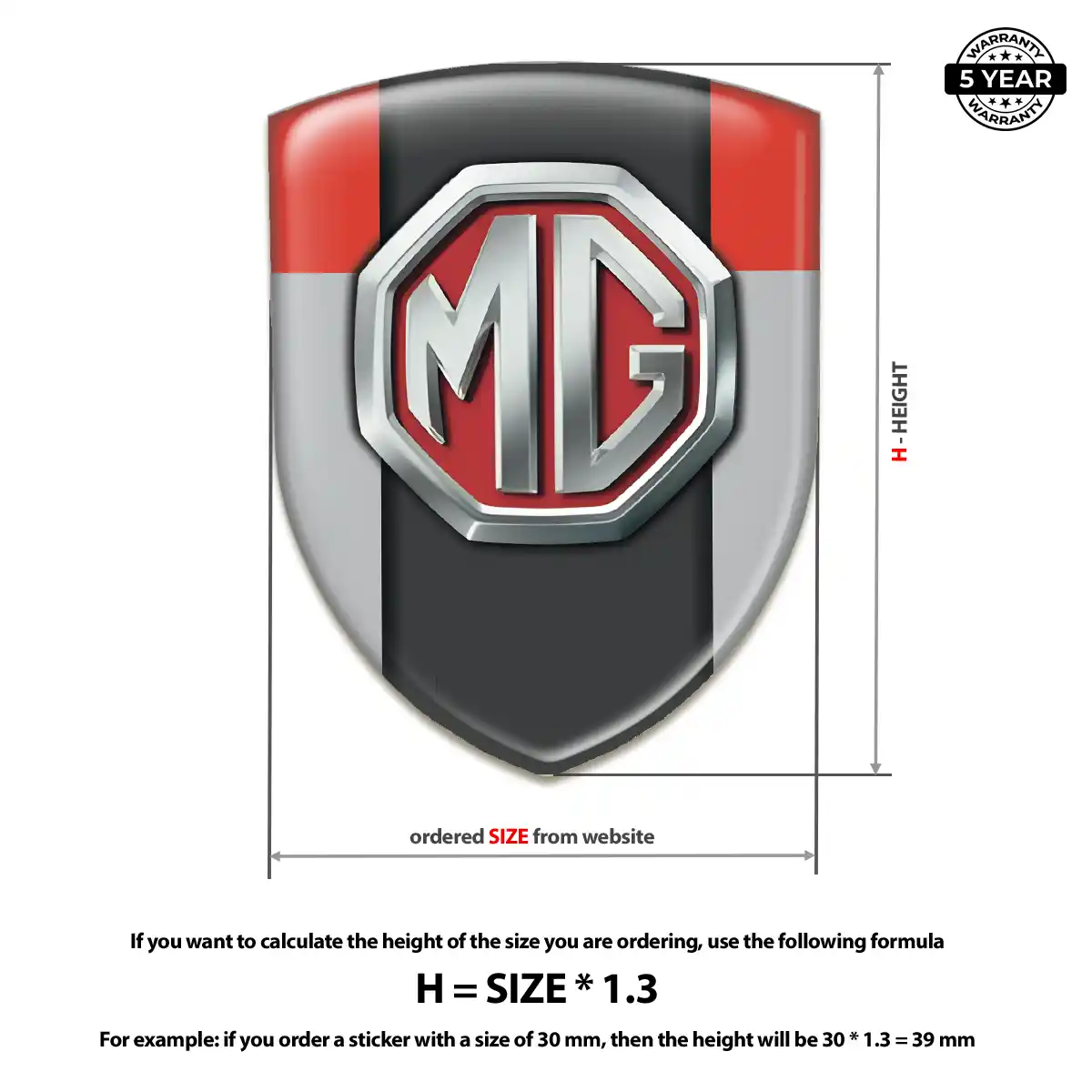 MG Emblem Domed Badge Cabin Style