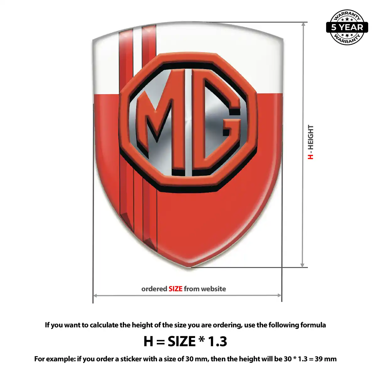 MG Emblem Domed Badge Elite Finish