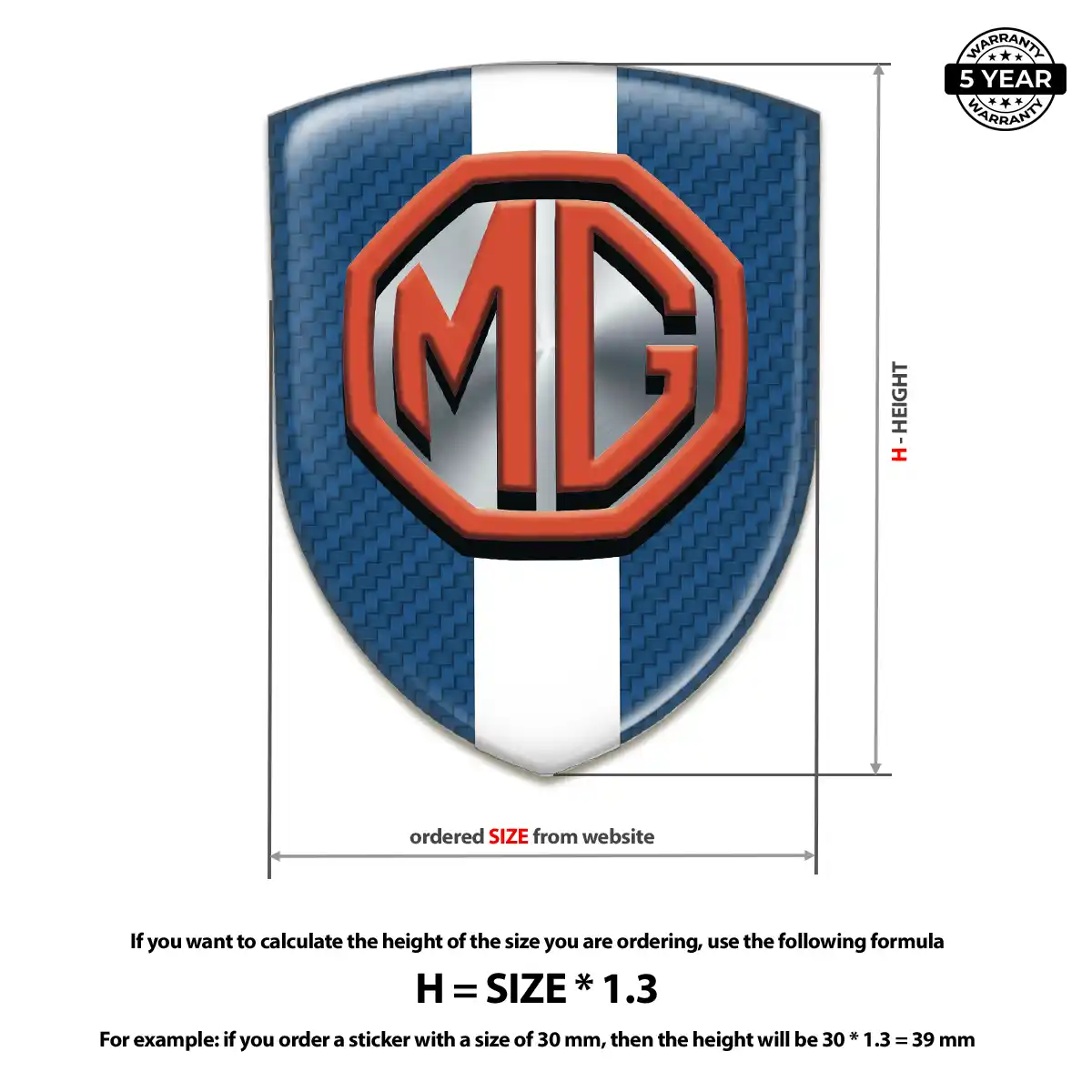 MG Emblem Domed Badge Exterior Luxe