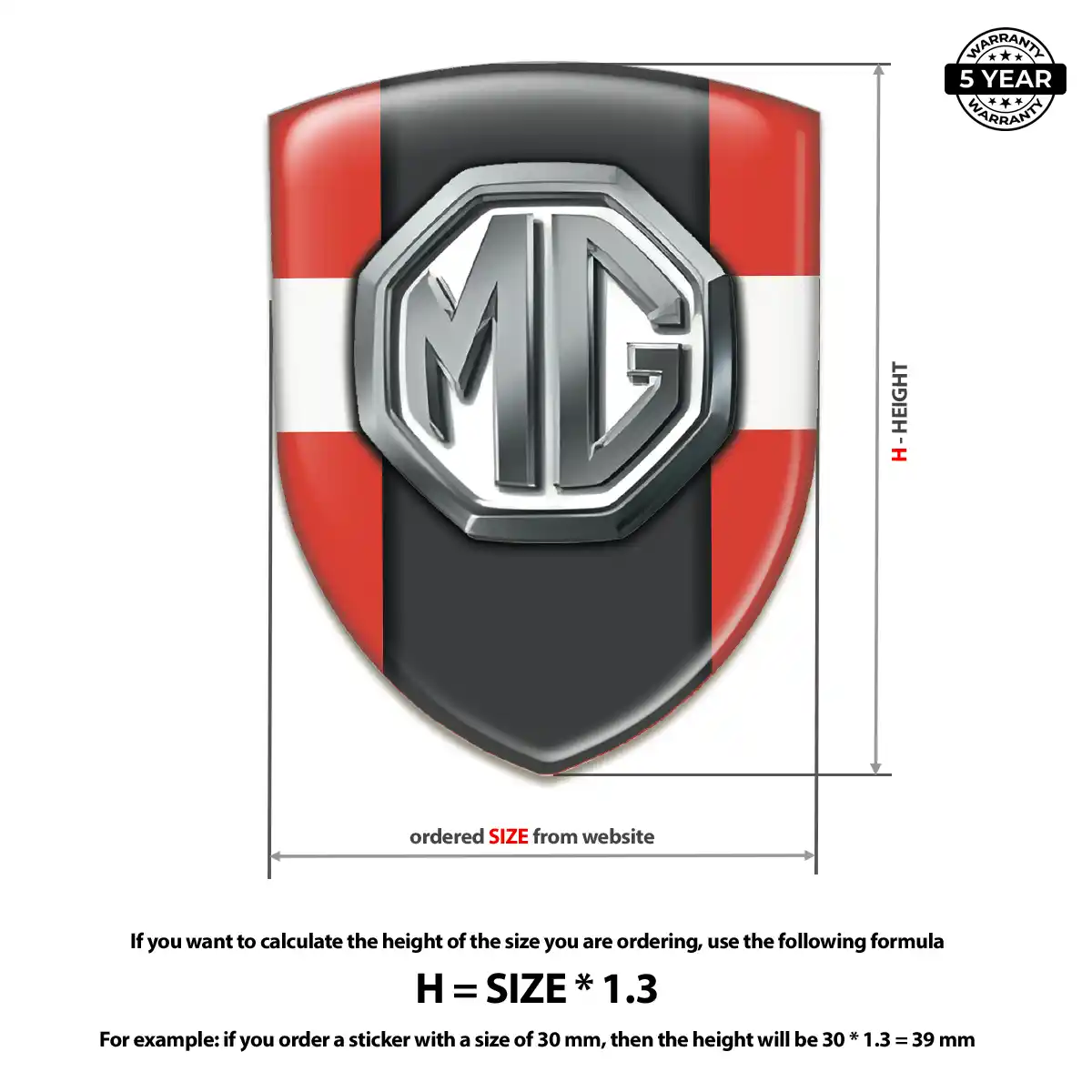 MG Emblem Domed Badge Interior Elegance