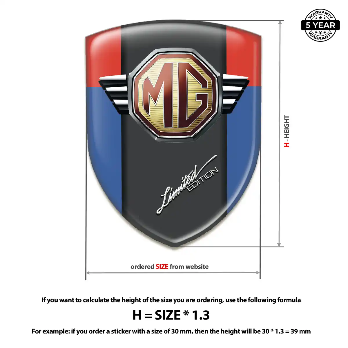 MG Emblem Domed Badge Interior Luxe