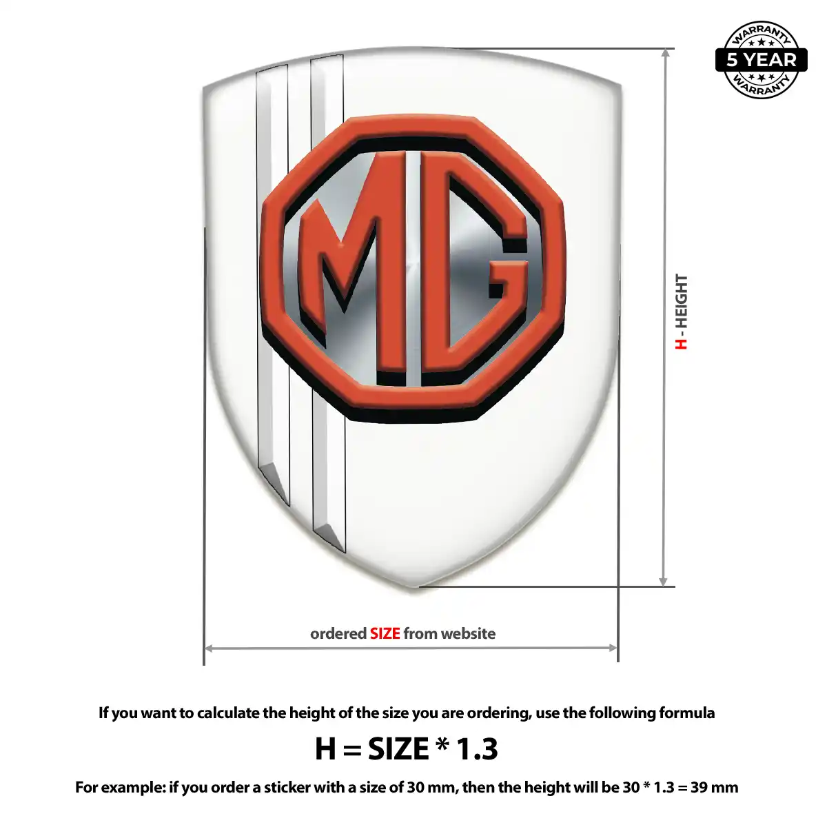 MG Emblem Domed Badge Opulent Line