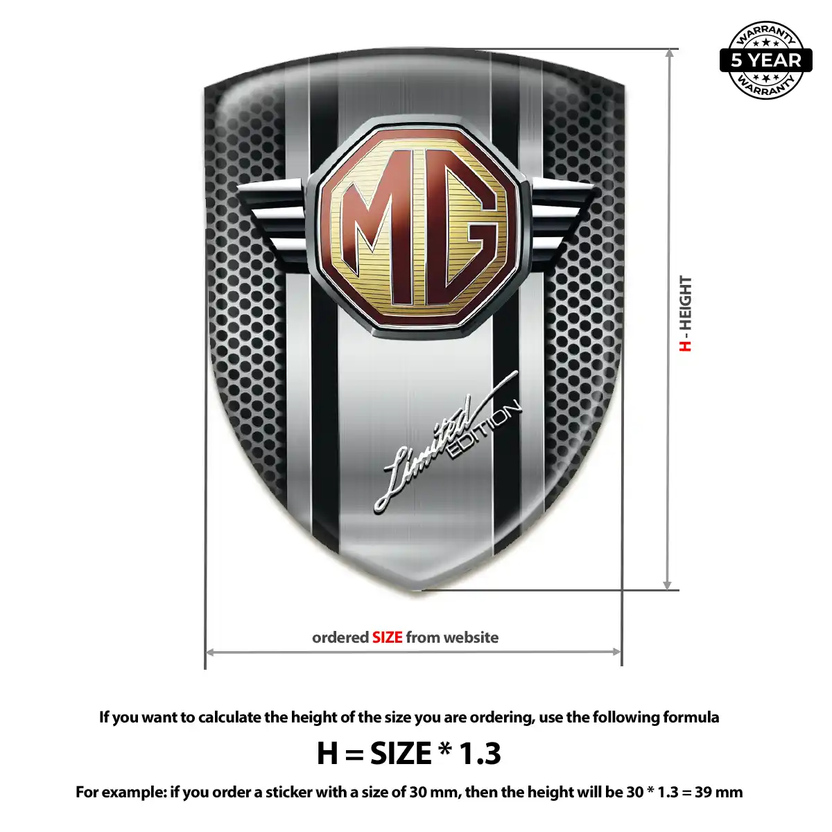 MG Emblem Domed Badge Outer Style