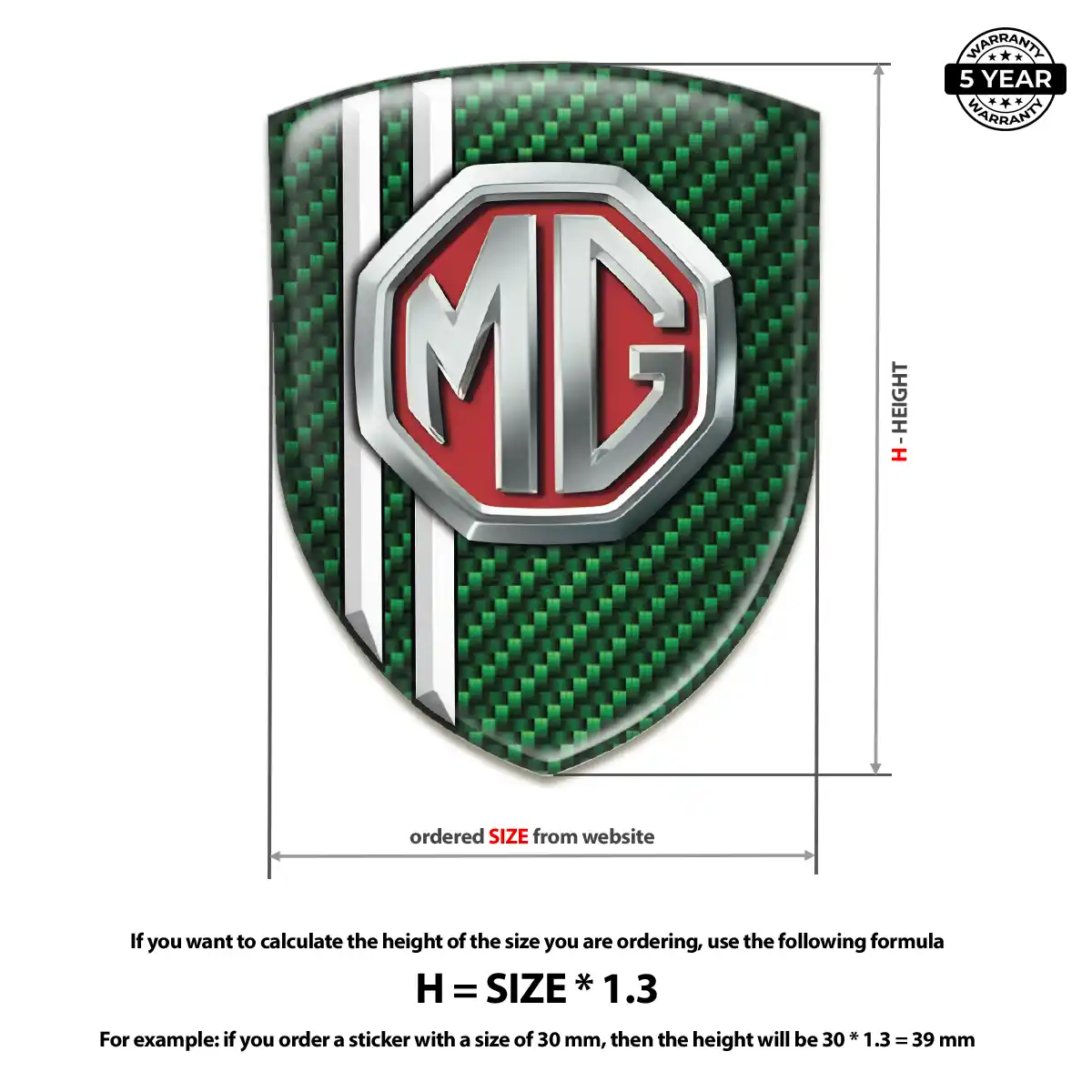 MG Emblem Domed Badge Premium Dome