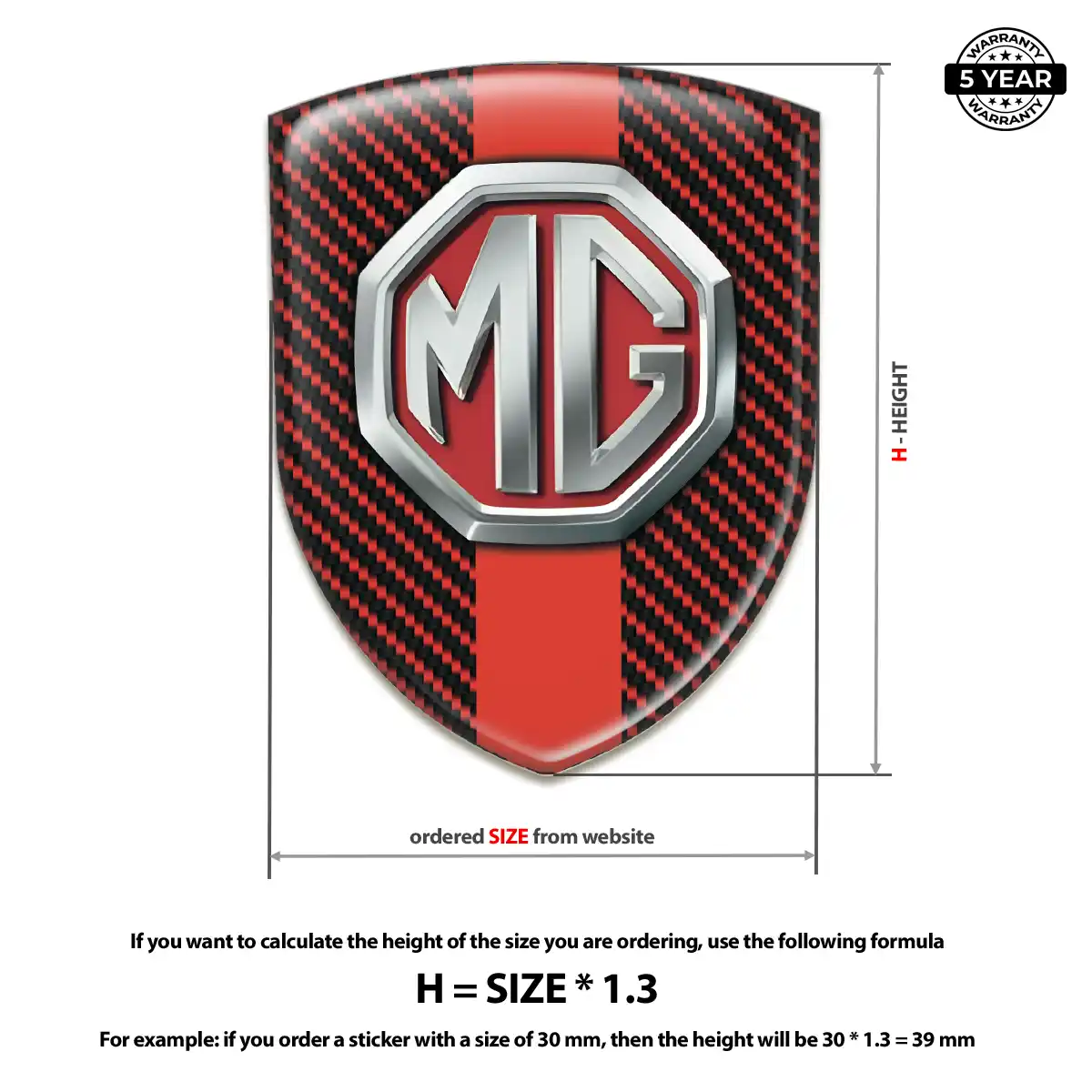MG Emblem Domed Badge Prestige Line