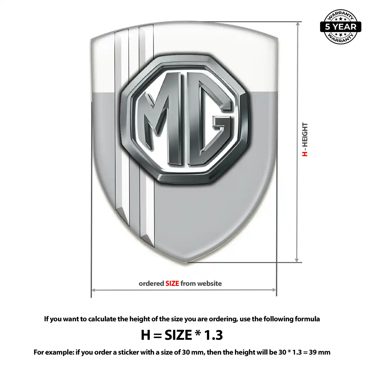 MG Emblem Domed Badge Refined Design