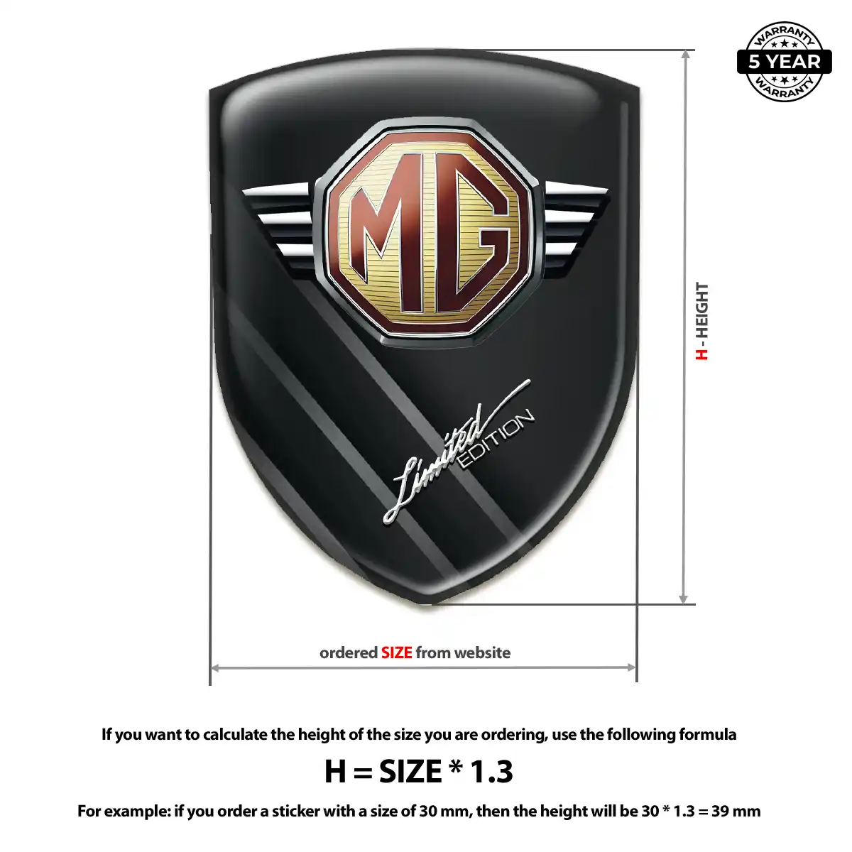 MG Emblem Domed Badge Resin Elite