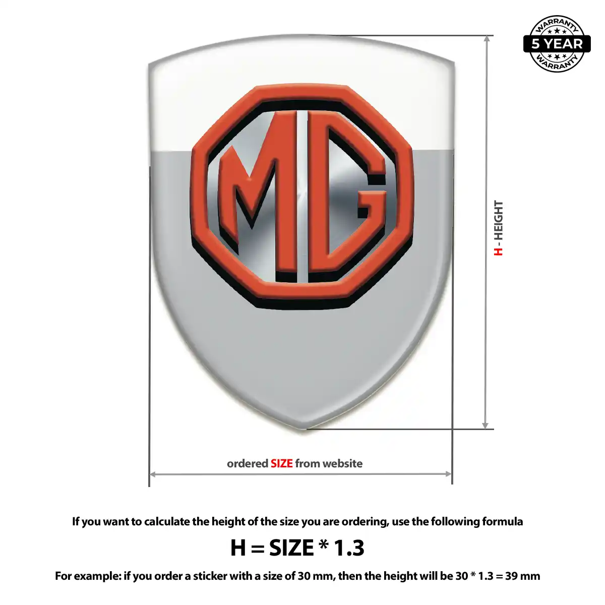 MG Emblem Domed Badge Resin Luxe
