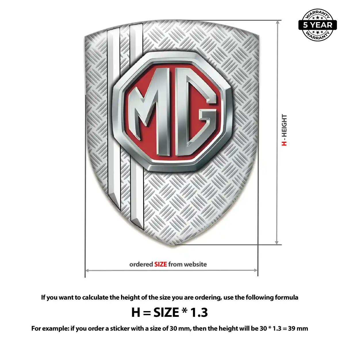 MG Emblem Domed Badge Sleek Style