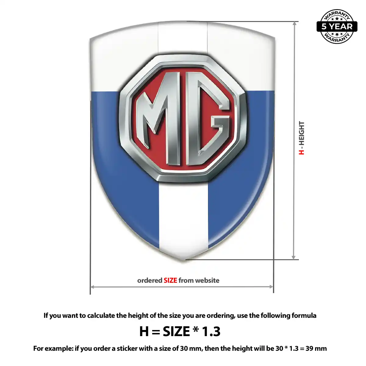 MG Emblem Domed Badge Superior Craft