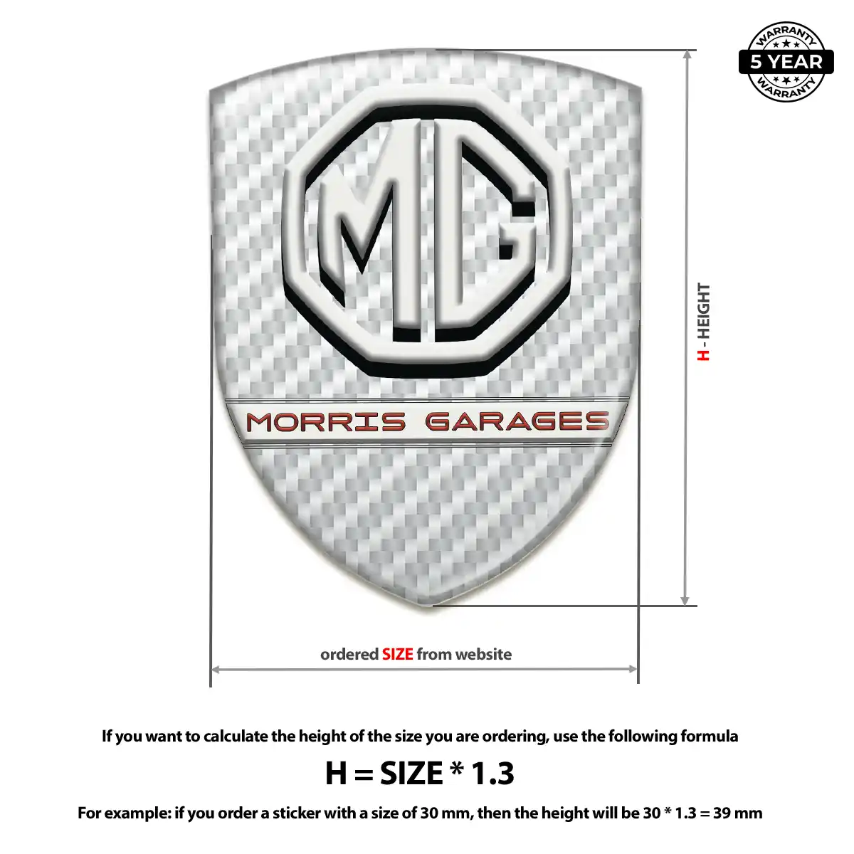 MG Emblem Logo Badge Exterior Luxe