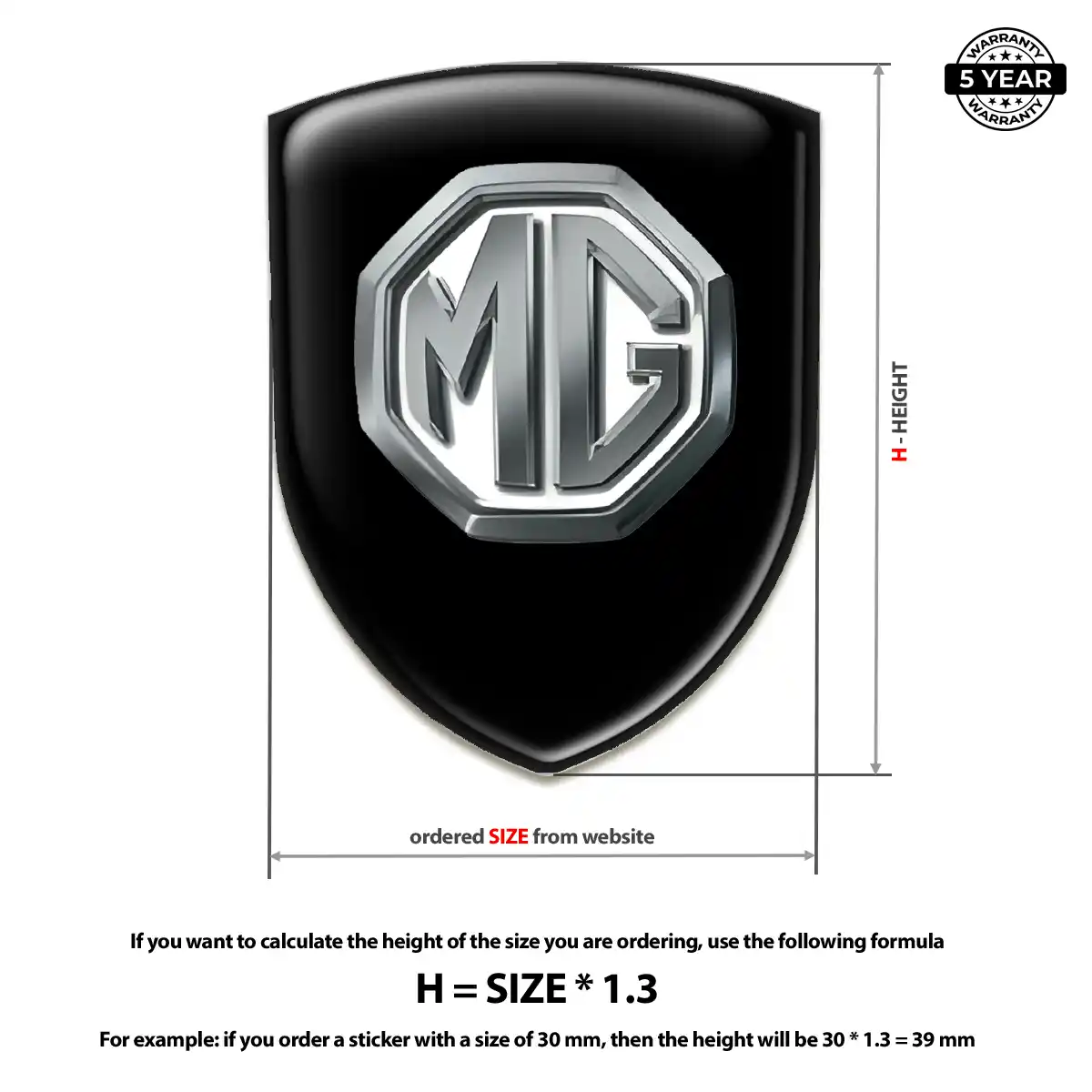 MG Emblem Logo Badge Premium Dome