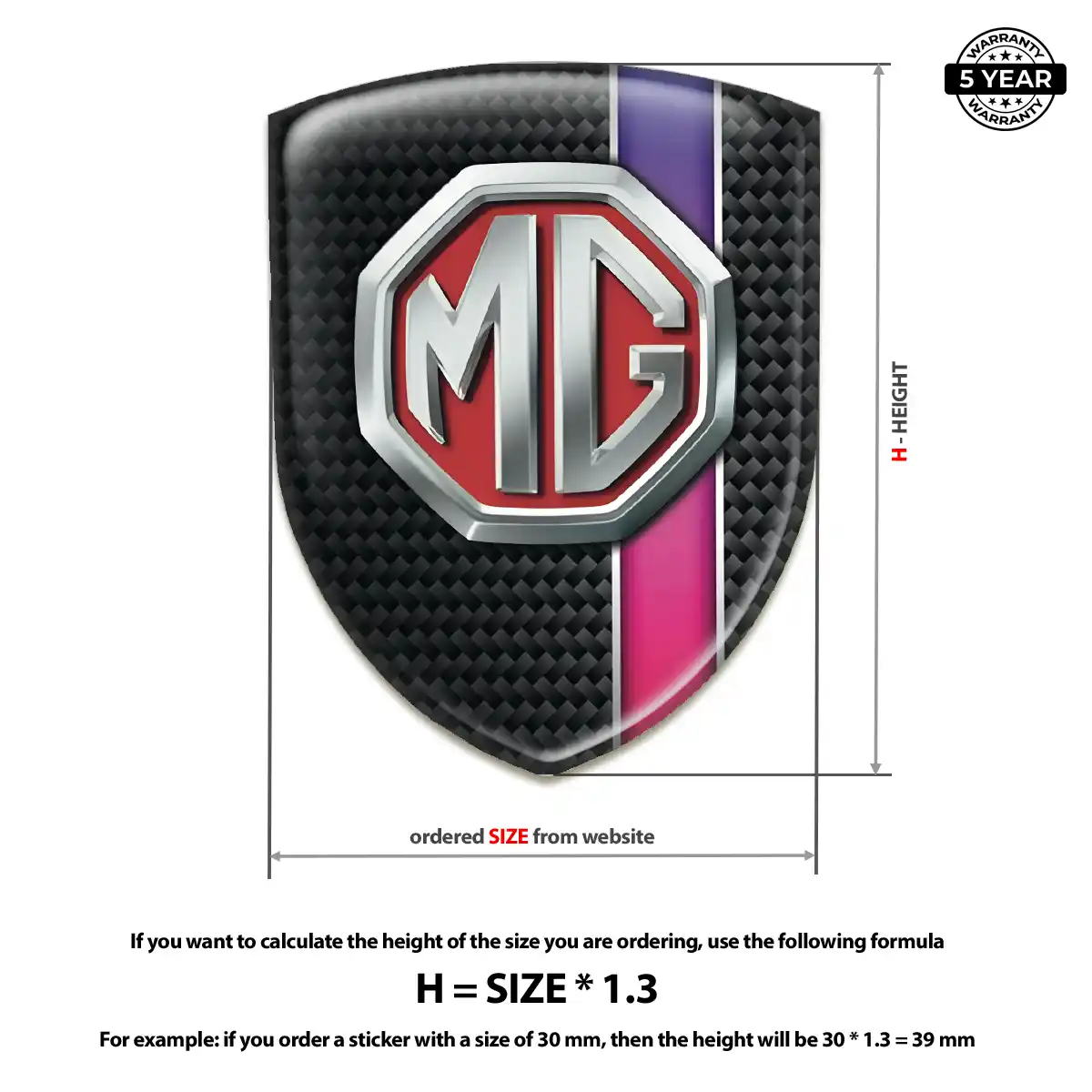 MG Emblem Logo Badge Resin Elite