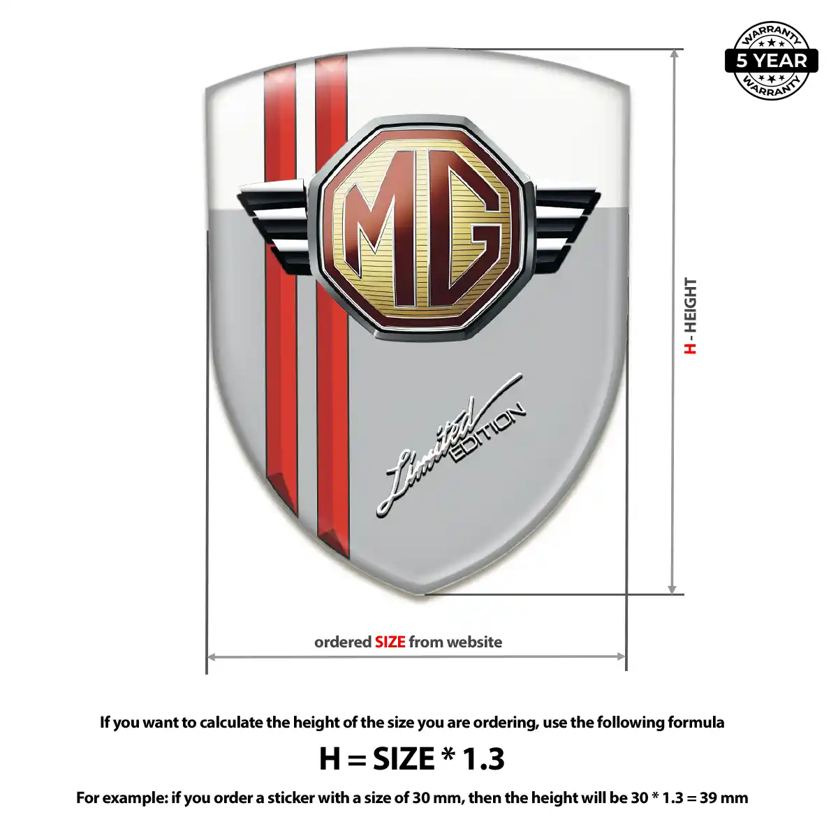 MG Emblem Logo Badge Resin Luxe