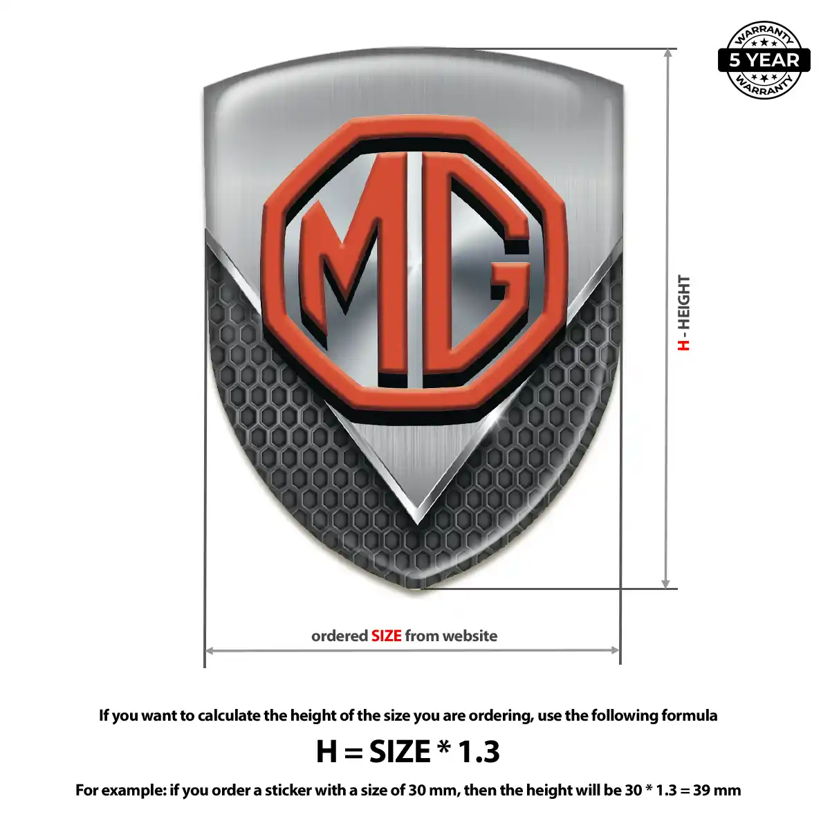 MG Emblem Logo Badge Signature Grade