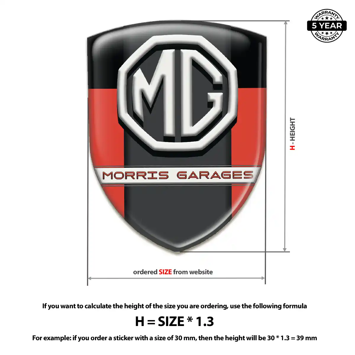 MG Emblem Shield Premium Dome
