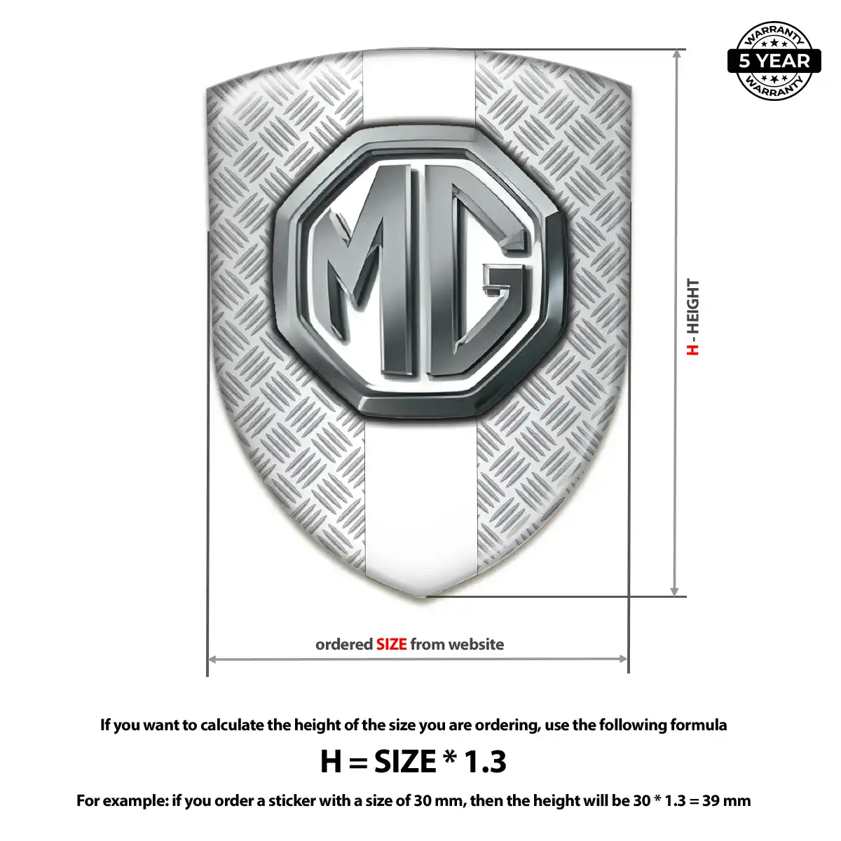 MG Epoxy Domed Sticker Cabin Style