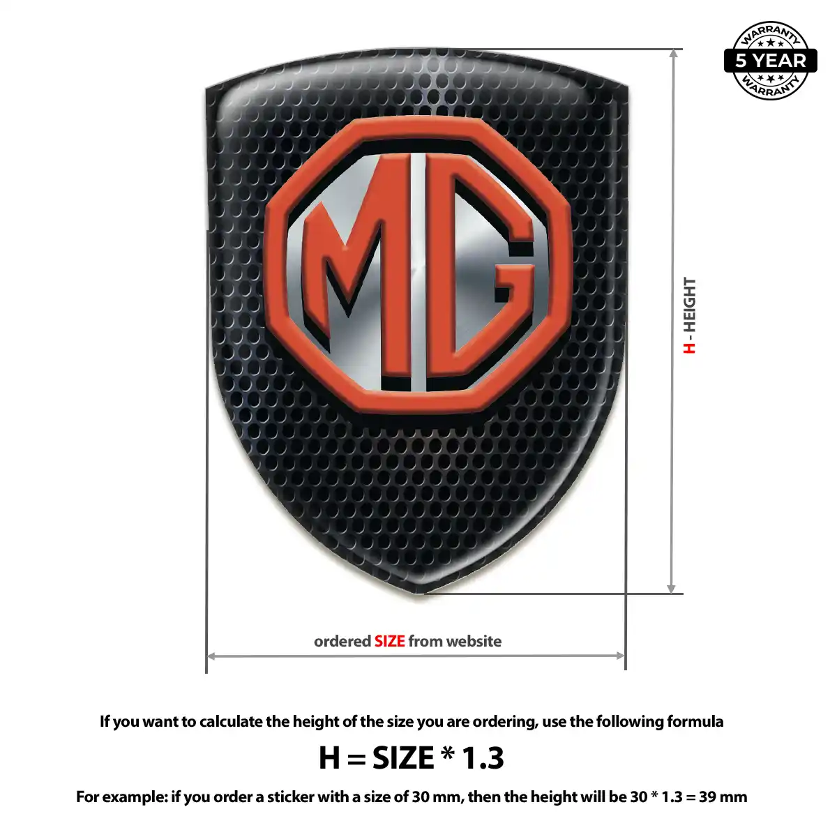 MG Epoxy Domed Sticker Elite Finish