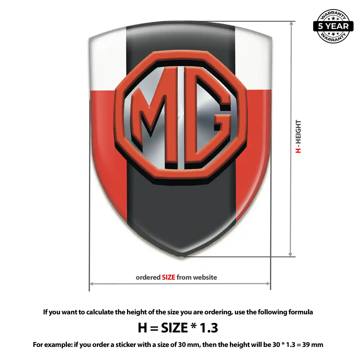 MG Epoxy Domed Sticker Premium Dome