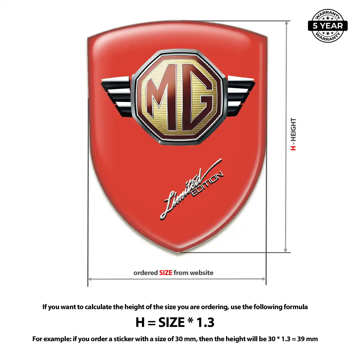 MG Epoxy Domed Sticker Refined Design