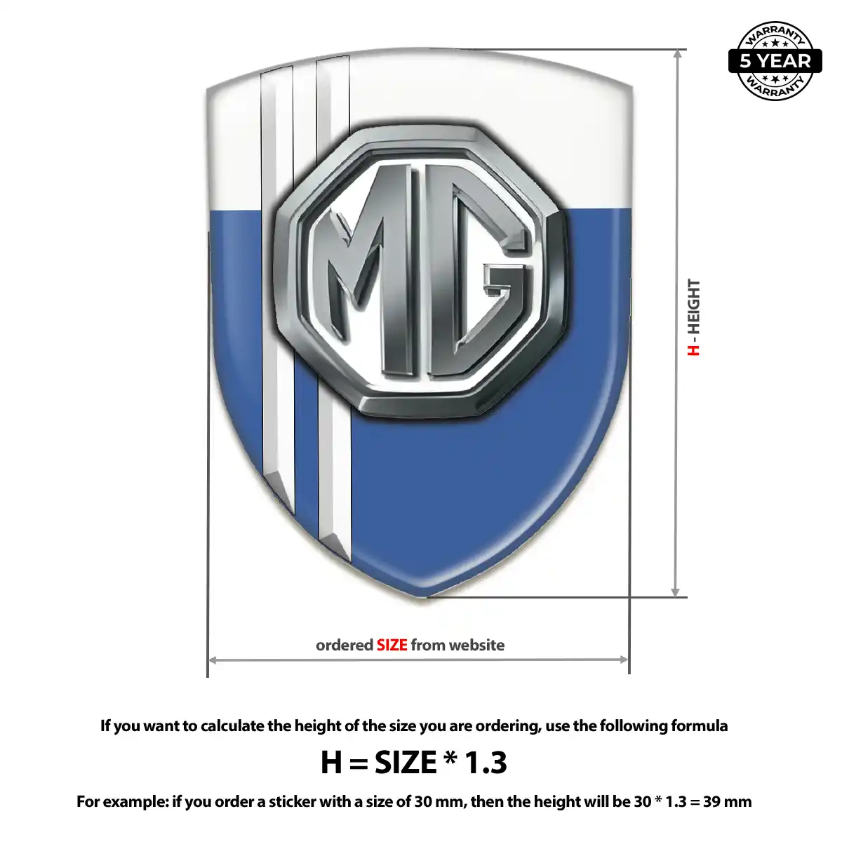 MG Epoxy Domed Sticker Sleek Style
