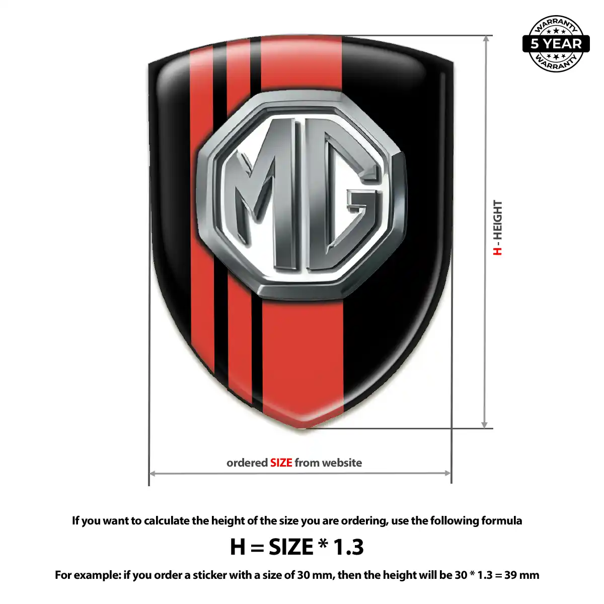 MG Gel Badge Sticker Cabin Style