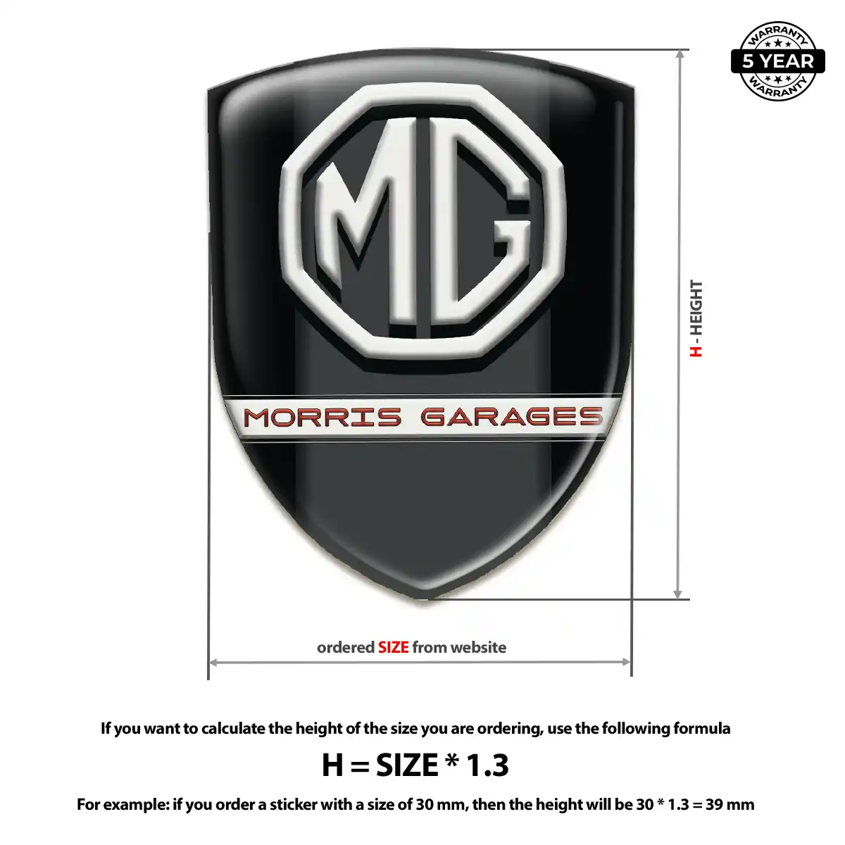 MG Gel Badge Sticker Elite Finish