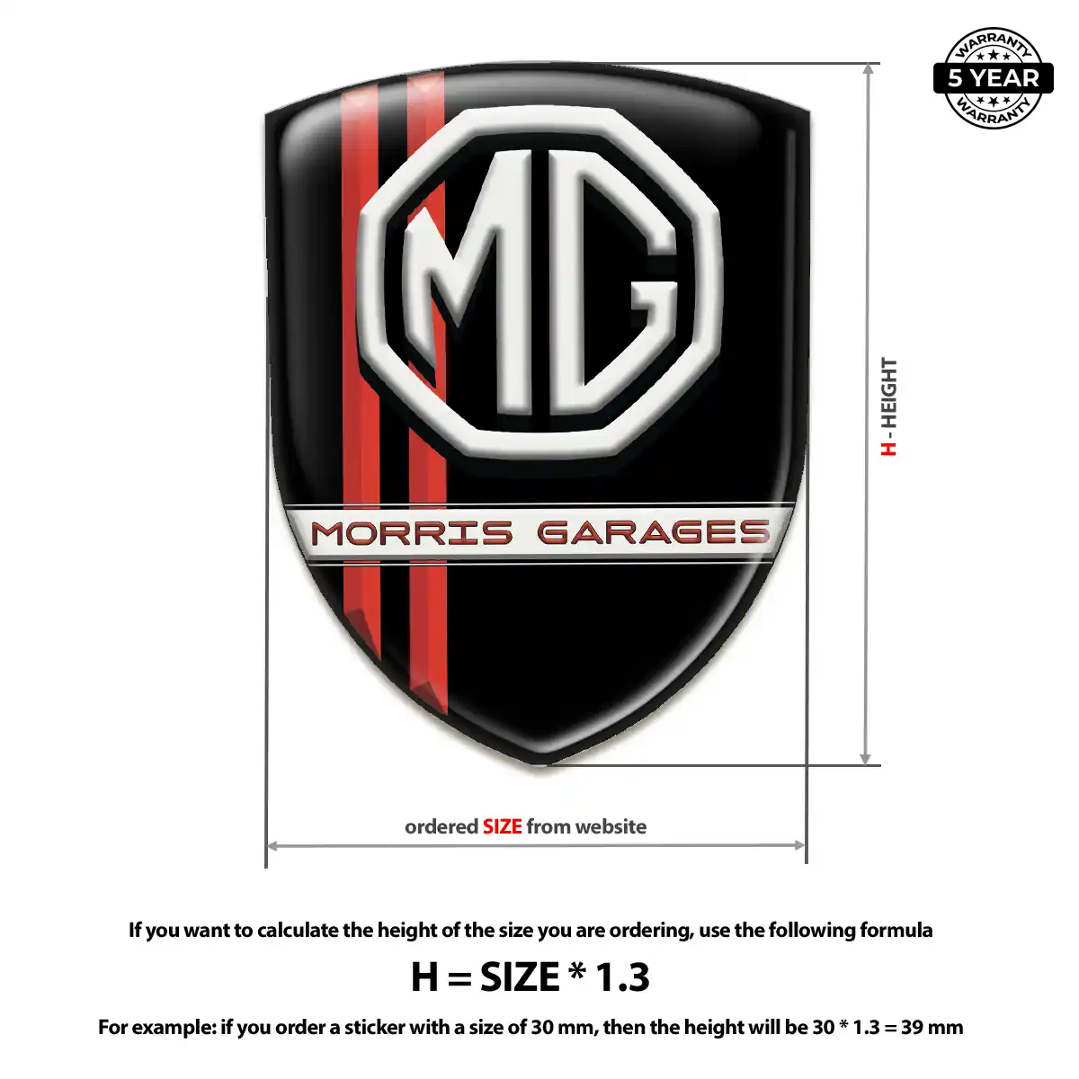 MG Gel Badge Sticker Exterior Luxe