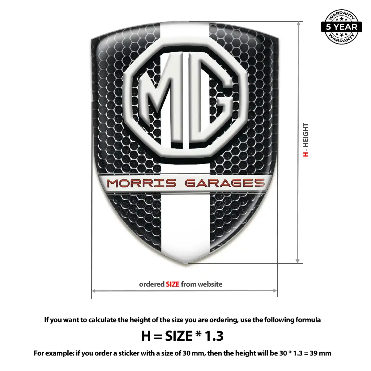 MG Gel Badge Sticker Interior Elegance