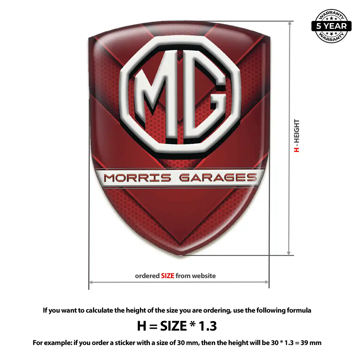 MG Gel Badge Sticker Interior Luxe