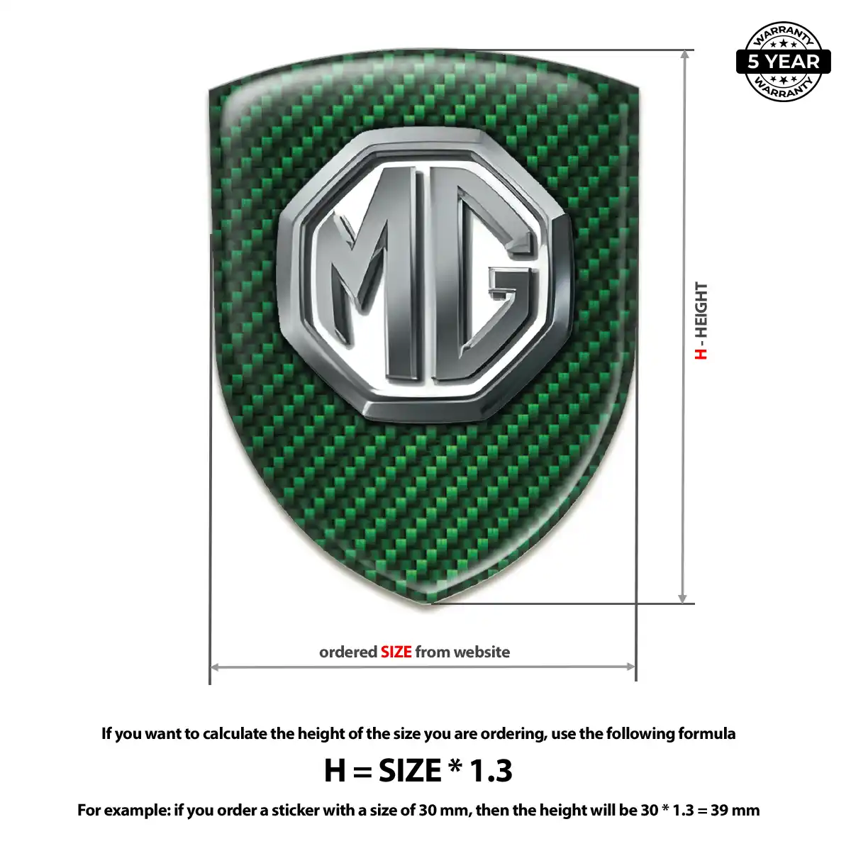 MG Gel Badge Sticker Premium Dome