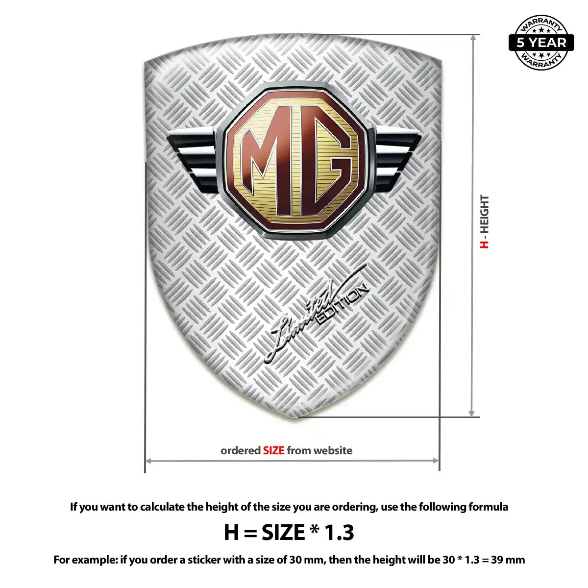 MG Gel Badge Sticker Prime Quality