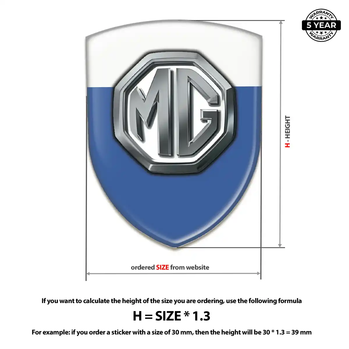 MG Gel Badge Sticker Refined Design