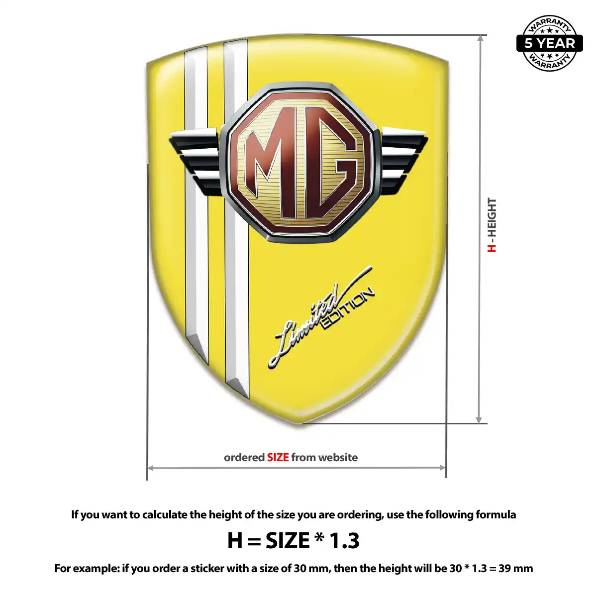 MG Gel Badge Sticker Sleek Style